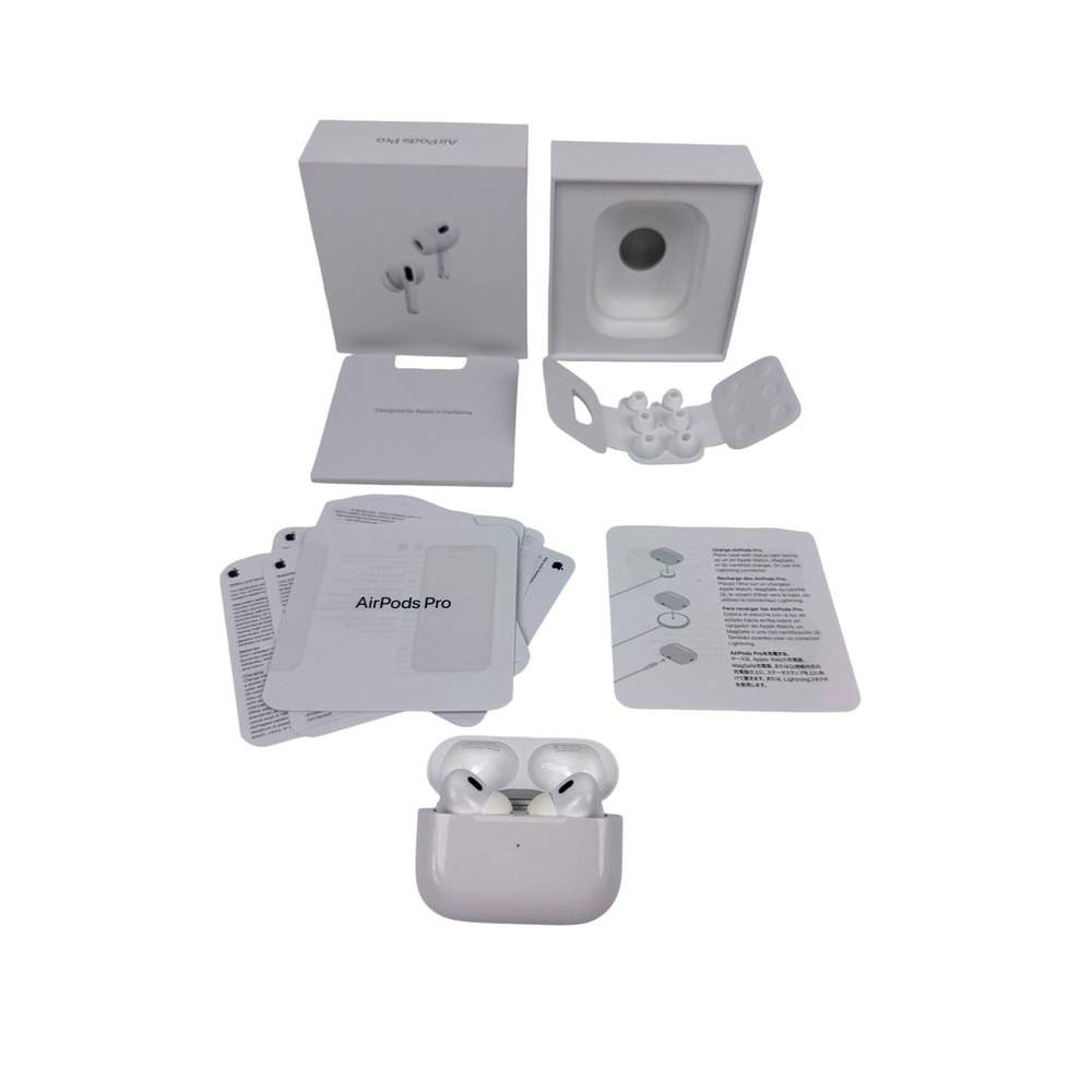 Apple AirPods Pro 2nd Gen Wireless Earbuds Complete White MQD83AM/A A2698 WORKS